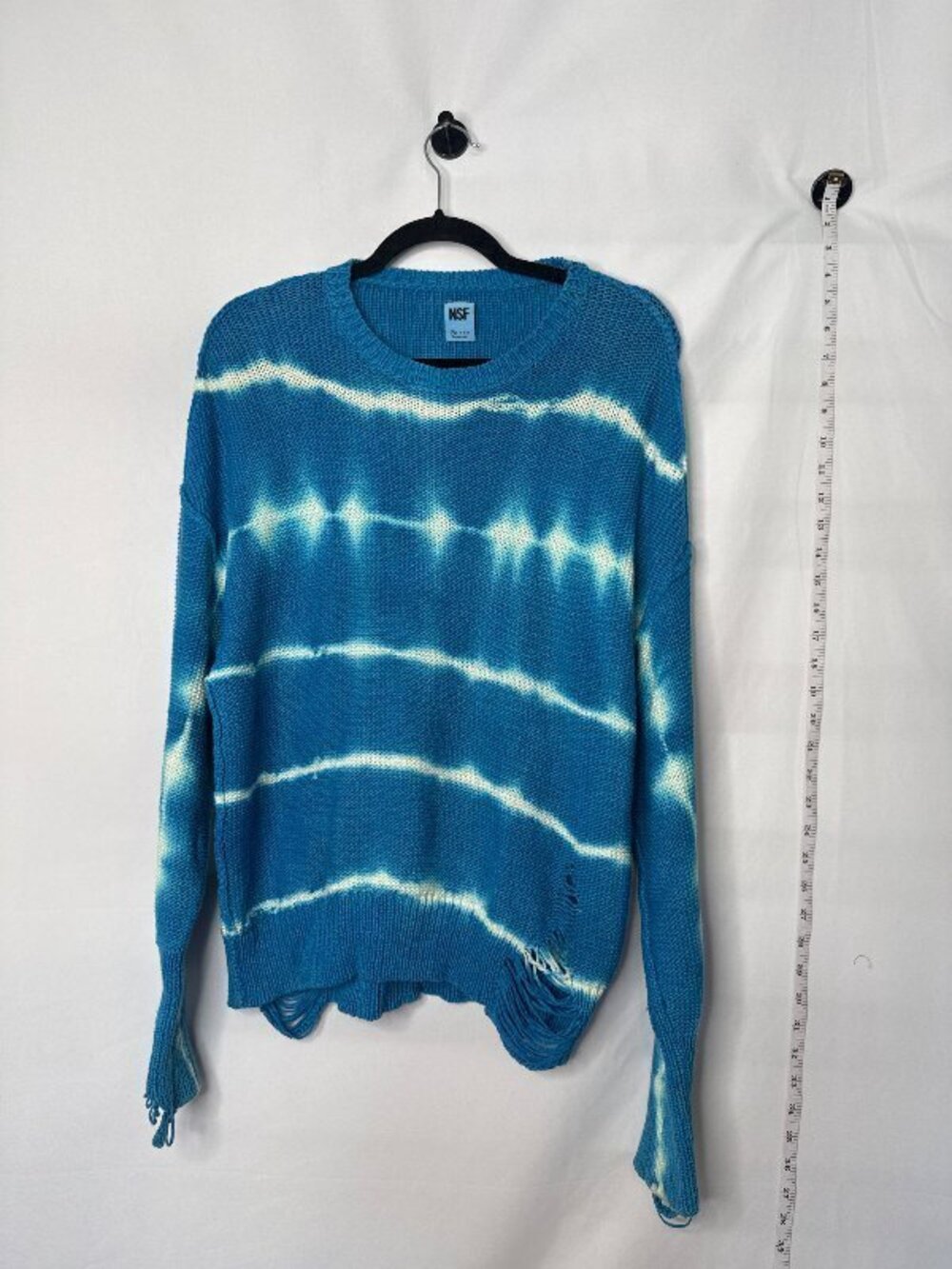 NSF Tie Dye Distressed Knit Crewneck Sweater S Tie Dye Distressed Grunge